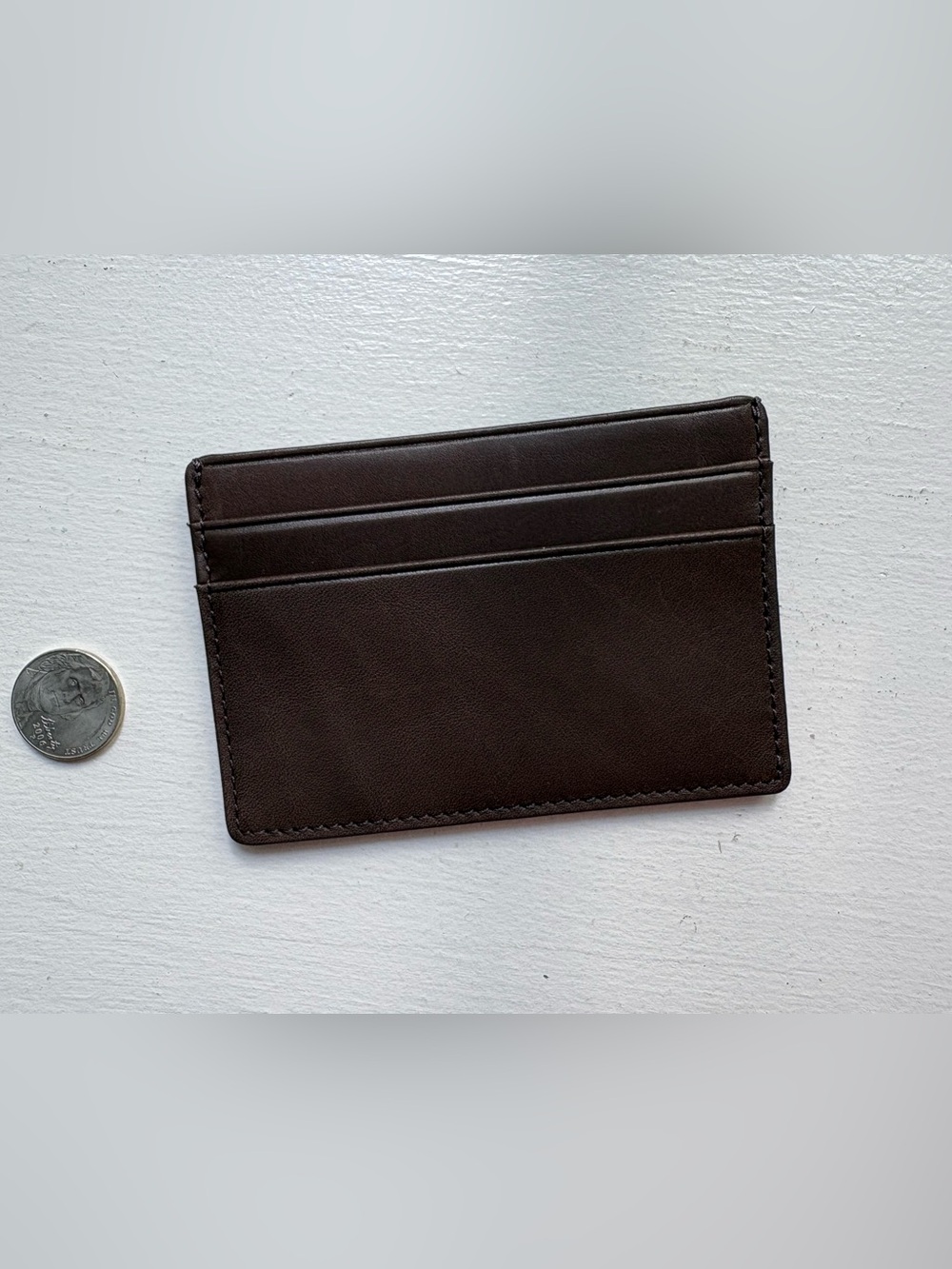 Leatherology Classic Brown Leather Card Holder - Men's Slim Wallet
